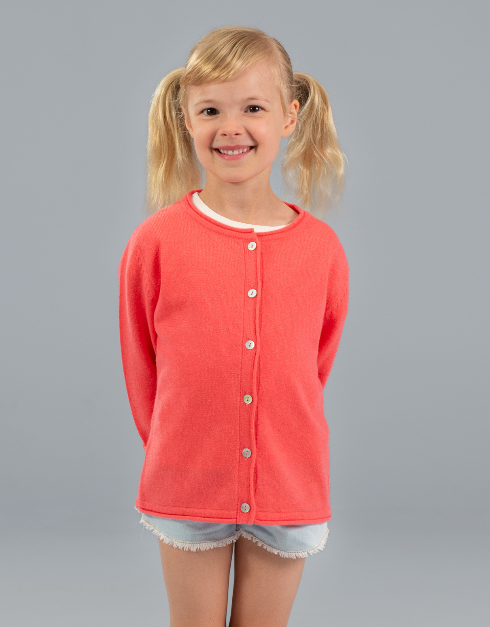 Girls 2025 coral cardigan